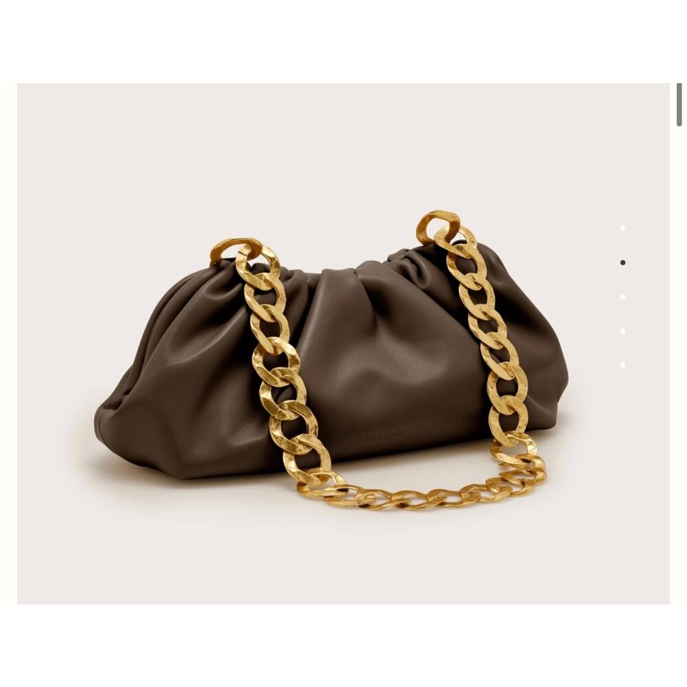 NEW Cult Gaia Dulce Shoulder Bag Brown Gold Chain Luwak - Picture 3 of 10